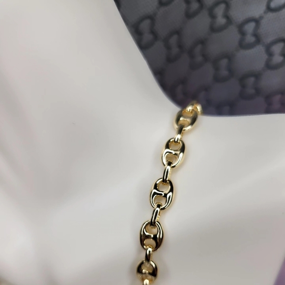 Laminated gold necklace & bracelet set - Picture 2 of 2